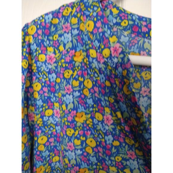 Adrienne Vittadini Woman 1X Blouse V Neck Slit Tie 3/4 Sleeve Floral Cottage... - Picture 4 of 9